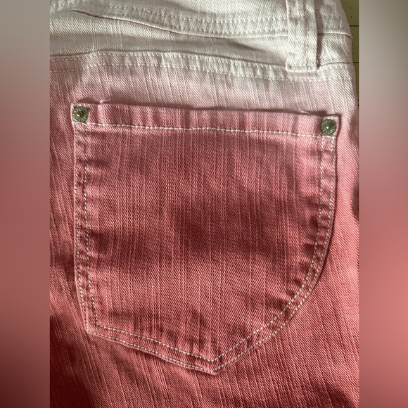 Lazer Jeans Ombré White to Dark Mauve Pink Size 13 Skinny Jeans Low Waist - Picture 5 of 9